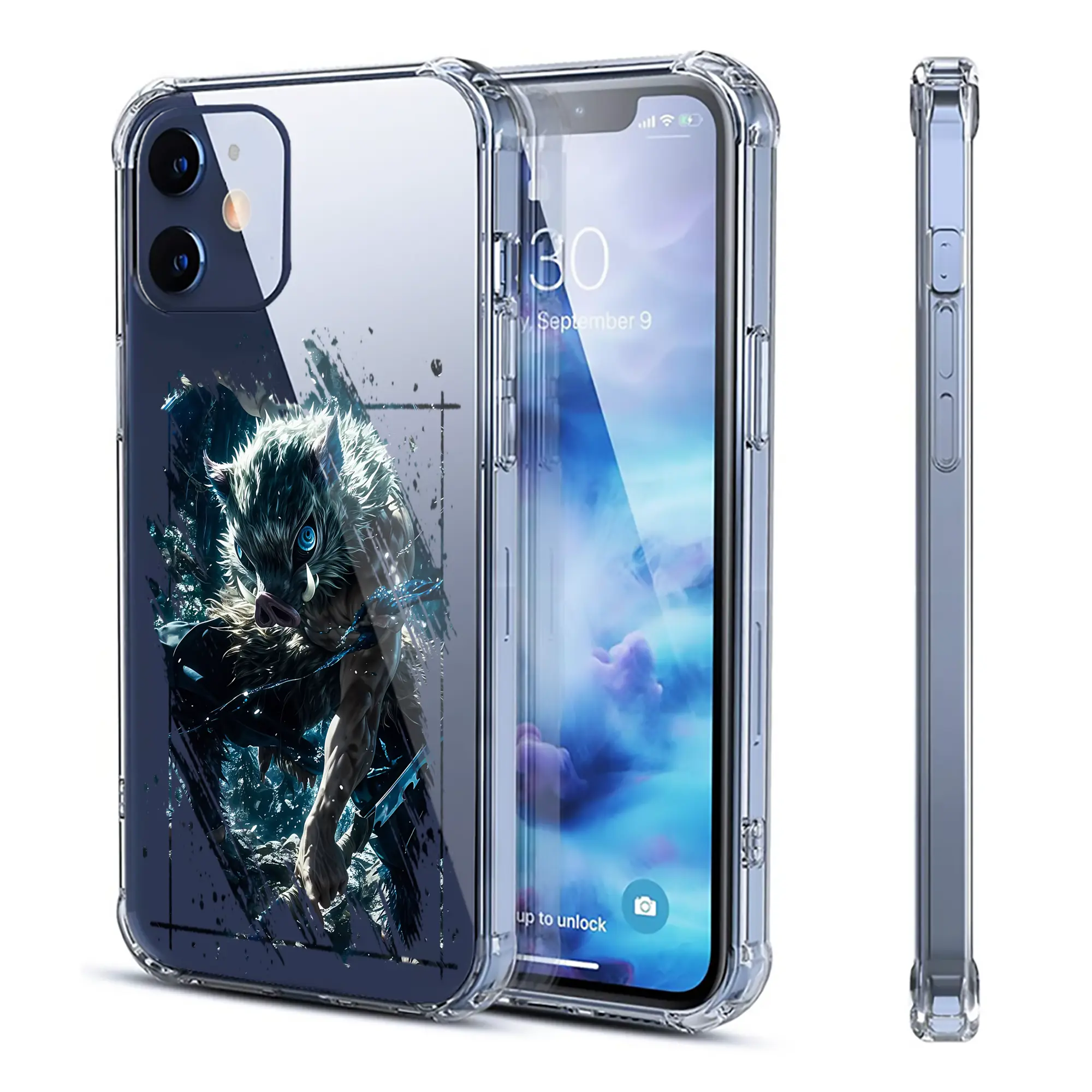 鬼滅の刃 グッズ,嘴平 伊之助 - IPhone 12シリーズ対応 ・ 透明スマホケース ・ クリアソフトケース ・ TPU素材 ・ 耐衝撃 ・ 高密着 ・ 防汚 防指紋 ・ 簡単着脱